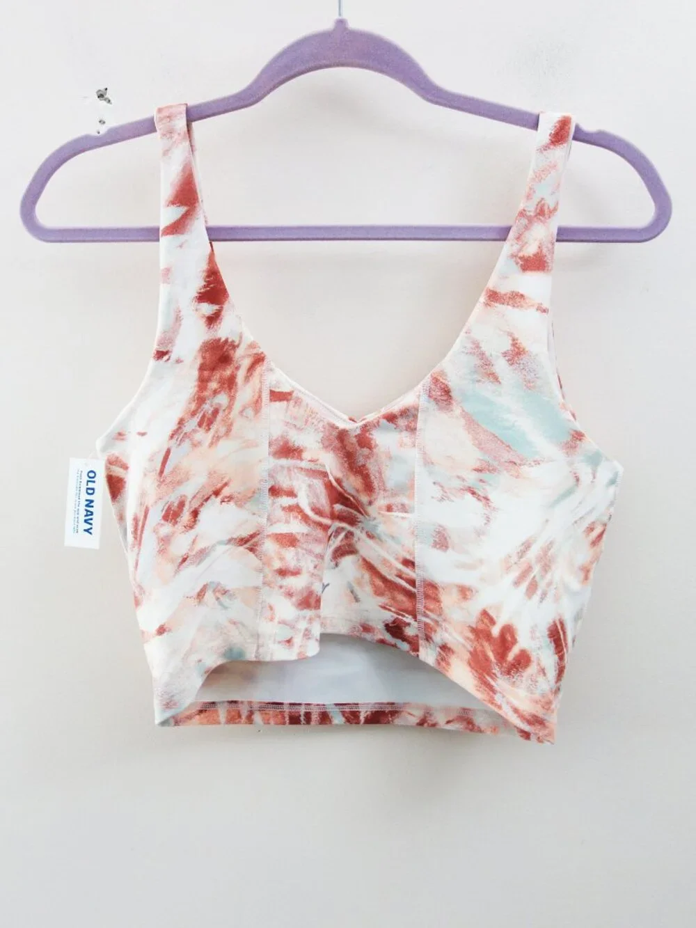 Old Navy Light Support PowerSoft Longline Sports Bra (L) Abstract NWT!
